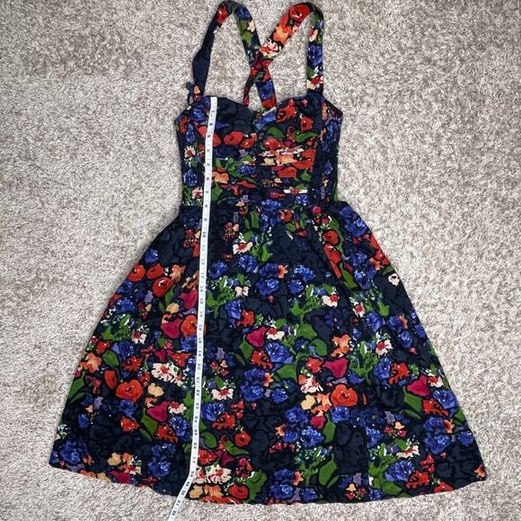 Anthropologie HD in Paris Paca Floral Corduroy Halter Dress Size 0 - Picture 7 of 8